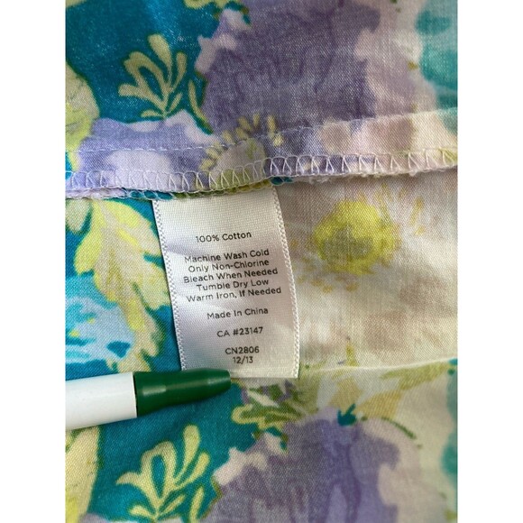 Talbots Striped Skirt 2P Floral Pleated Spring Summer Side Zip Pockets Cotton - Picture 7 of 7